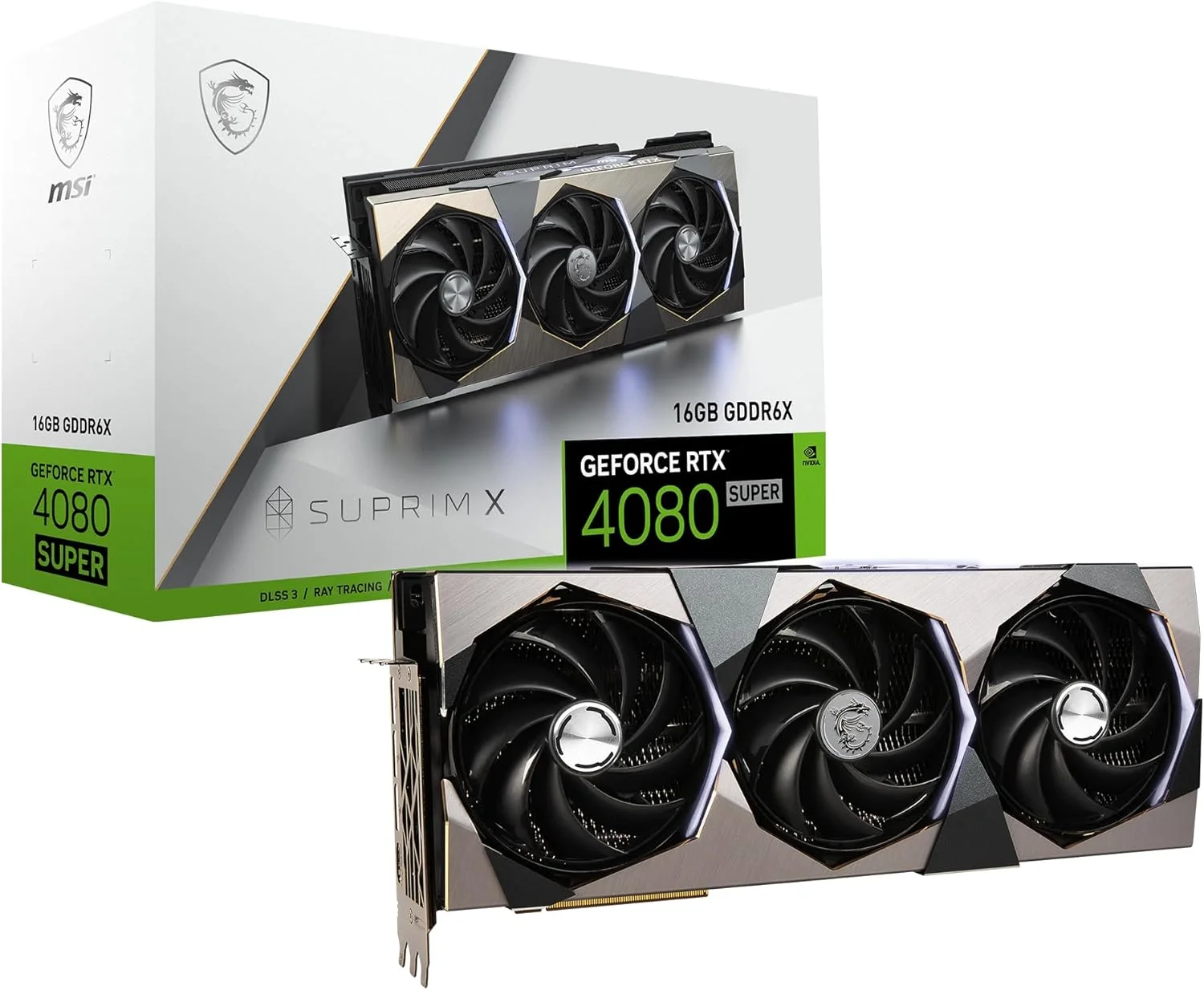 کارت گرافیک MSI Gaming RTX 4080 Super 16G SUPRIM X (NVIDIA RTX 4080 Super، 256 بیتی، فرکانس بوست: 2655 مگاهرتز، 16 گیگابایت GDRR6X 23 گیگابیت بر ثانیه، HDMI/DP، معماری Ada Lovelace)