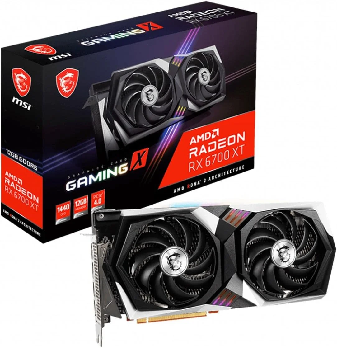 کارت گرافیک MSI Gaming Radeon RX 6700 XT 192-bit 12GB GDDR6 DP/HDMI Dual Torx 4.0 Fans FreeSync DirectX 12 VR Ready RGB (RX 6700 XT Gaming X 12G)