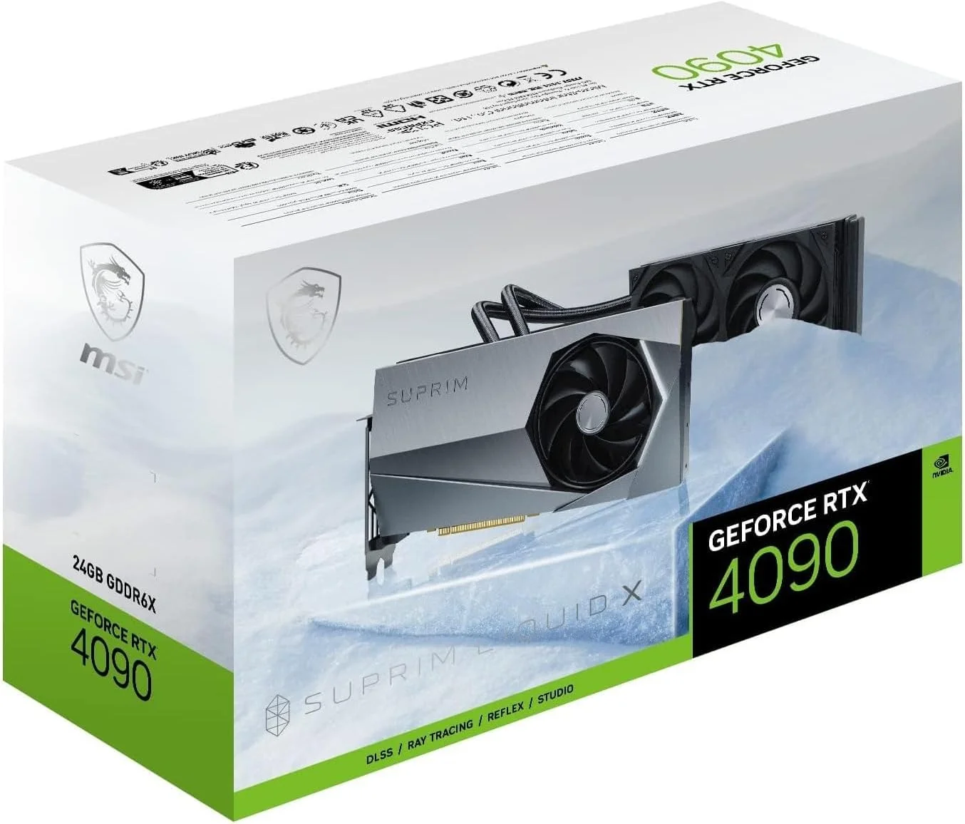 کارت گرافیک مایع خنک MSI SUPRIM Liquid X GeForce RTX 4090 (PCIe 4.0، 24GB 384Bit GDRR6X، HDMI 2.1a، DP 1.4a، TORX Fan 5.0)، همراه با کابل HDMI 2.1 کارت گرافیک مایع خنک MSI SUPRIM Liquid X GeForce RTX 4090 (PCIe 4.0، 24GB 384Bit GDRR6X، HDMI 2.1a، DP 1.4a، TORX Fan 5.0)، همراه با کابل HDMI 2.1