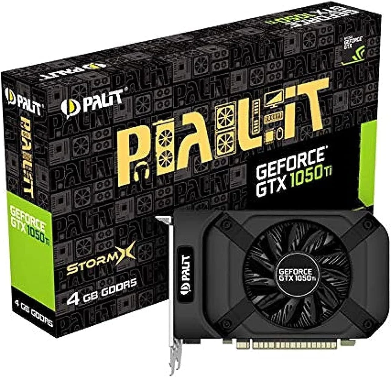 کارت گرافیک پالت GeForce GTX 1050 Ti StormX 4 GB GDDR5، دارای DisplayPort، HDMI، Dual-Link DVI-D، خاکستری
