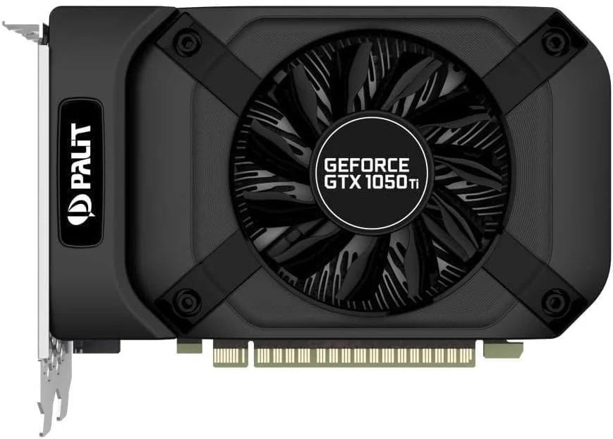 کارت گرافیک پالت GeForce GTX 1050 Ti StormX 4 GB GDDR5، دارای DisplayPort، HDMI، Dual-Link DVI-D، خاکستری کارت گرافیک پالت GeForce GTX 1050 Ti StormX 4 GB GDDR5، دارای DisplayPort، HDMI، Dual-Link DVI-D، خاکستری