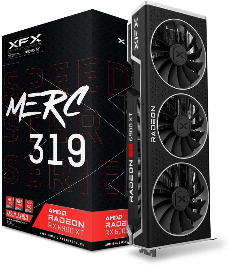 کارت گرافیک گیمینگ XFX Speedster MERC319 AMD Radeon RX 6900 XT Black با 16 گیگابایت GDDR6، HDMI 2.1، 2xDP، USB-C، AMD RDNA 2 RX-69XTACBD9