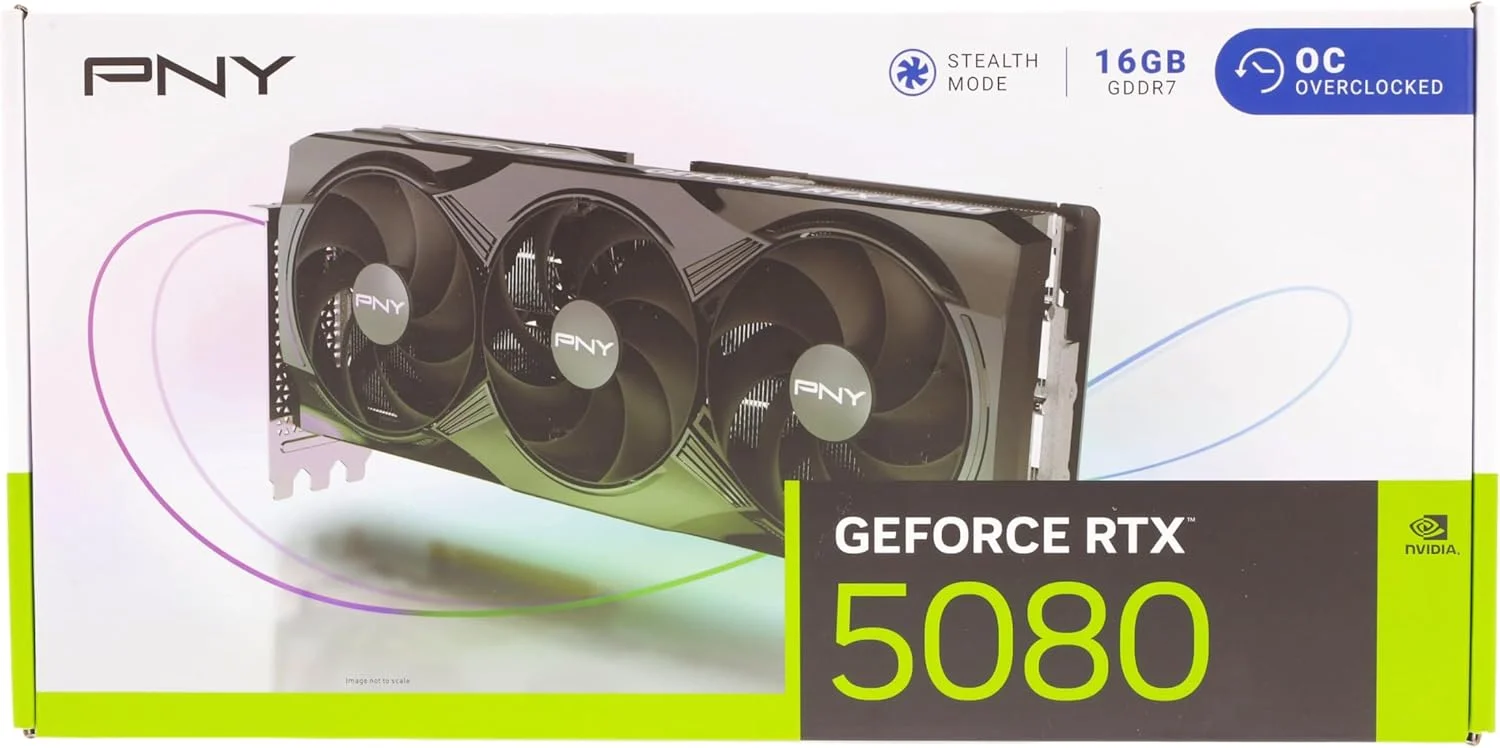 کارت گرافیک PNY GeForce RTX™ 5080 16GB OC با سه فن و DLSS 4 کارت گرافیک PNY GeForce RTX™ 5080 16GB OC با سه فن و DLSS 4