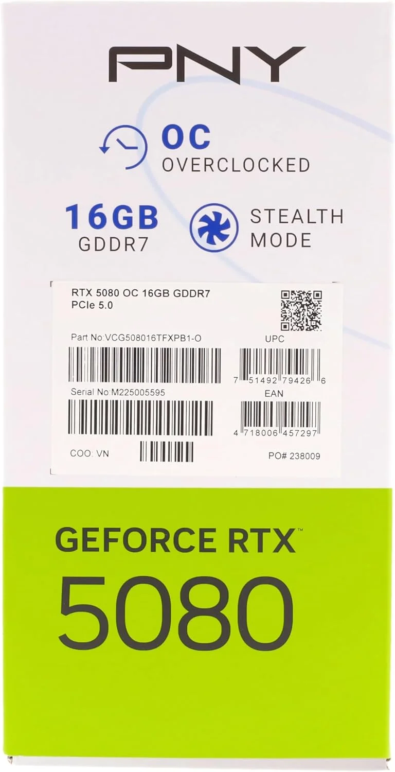 کارت گرافیک PNY GeForce RTX™ 5080 16GB OC با سه فن و DLSS 4 کارت گرافیک PNY GeForce RTX™ 5080 16GB OC با سه فن و DLSS 4