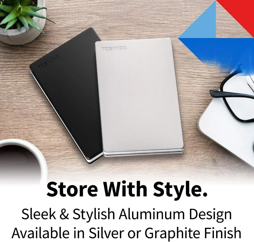 هارد اکسترنال قابل حمل توشیبا Canvio Slim با ظرفیت 1 ترابایت، USB 3.0، مشکی - HDTD310XK3DA