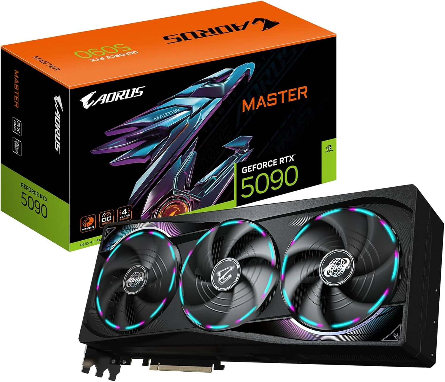 کارت گرافیک گیگابایت AORUS GeForce RTX 5090 MASTER 32G - 32 گیگابایت GDDR7، 512 بیت، PCI-E 5.0، هسته 2655 مگاهرتز، 3 پورت DP 2.1a، 1 پورت HDMI 2.1b، GV-N5090AORUS M-32GD