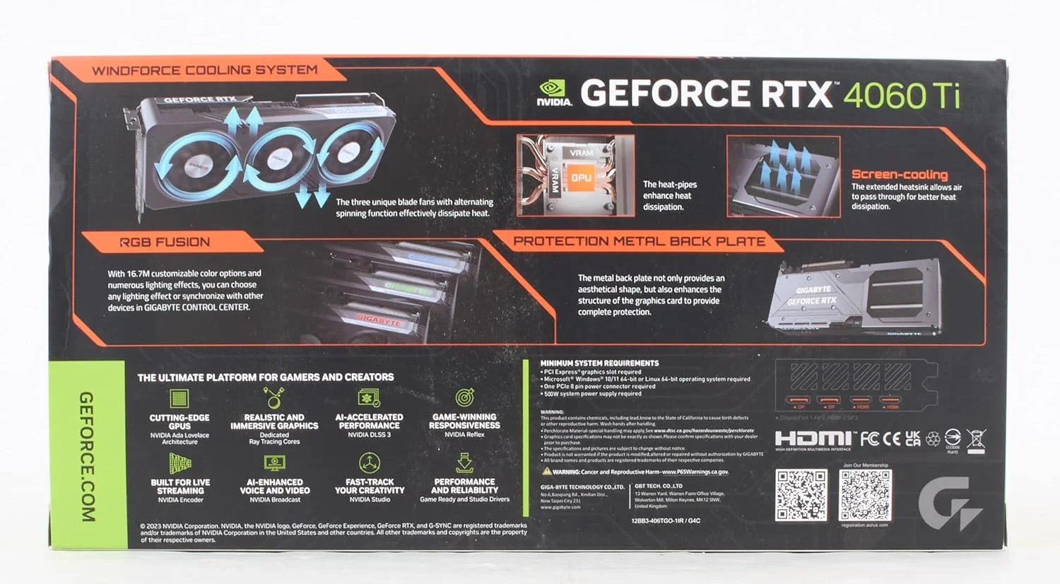 کارت گرافیک گیگابایت GeForce RTX 4060 TI GAMING OC 8GB - حافظه 8 گیگابایت GDDR6 18Gbps 128bit، PCI-E 4.0، 2x DisplayPort 1.4، 2x HDMI 2.1a، NVIDIA DLSS 3، پشتیبانی از 4K، معماری Ada Lovelace، GV-N406TGAMING کارت گرافیک گیگابایت GeForce RTX 4060 TI GAMING OC 8GB - حافظه 8 گیگابایت GDDR6 18Gbps 128bit، PCI-E 4.0، 2x DisplayPort 1.4، 2x HDMI 2.1a، NVIDIA DLSS 3، پشتیبانی از 4K، معماری Ada Lovelace، GV-N406TGAMING