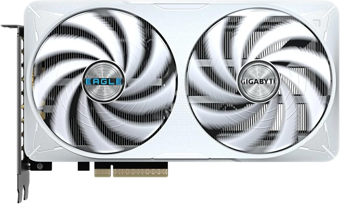 کارت گرافیک گیگابایت GeForce RTX 5060 Ti Eagle OC Ice 8G - حافظه 8 گیگابایت GDDR7، رابط 128 بیتی، PCI-E 5.0، فرکانس هسته 2617 مگاهرتز، 3x DisplayPort، 1x HDMI، مدل GV-N506TEAGLEOC ICE-8GD