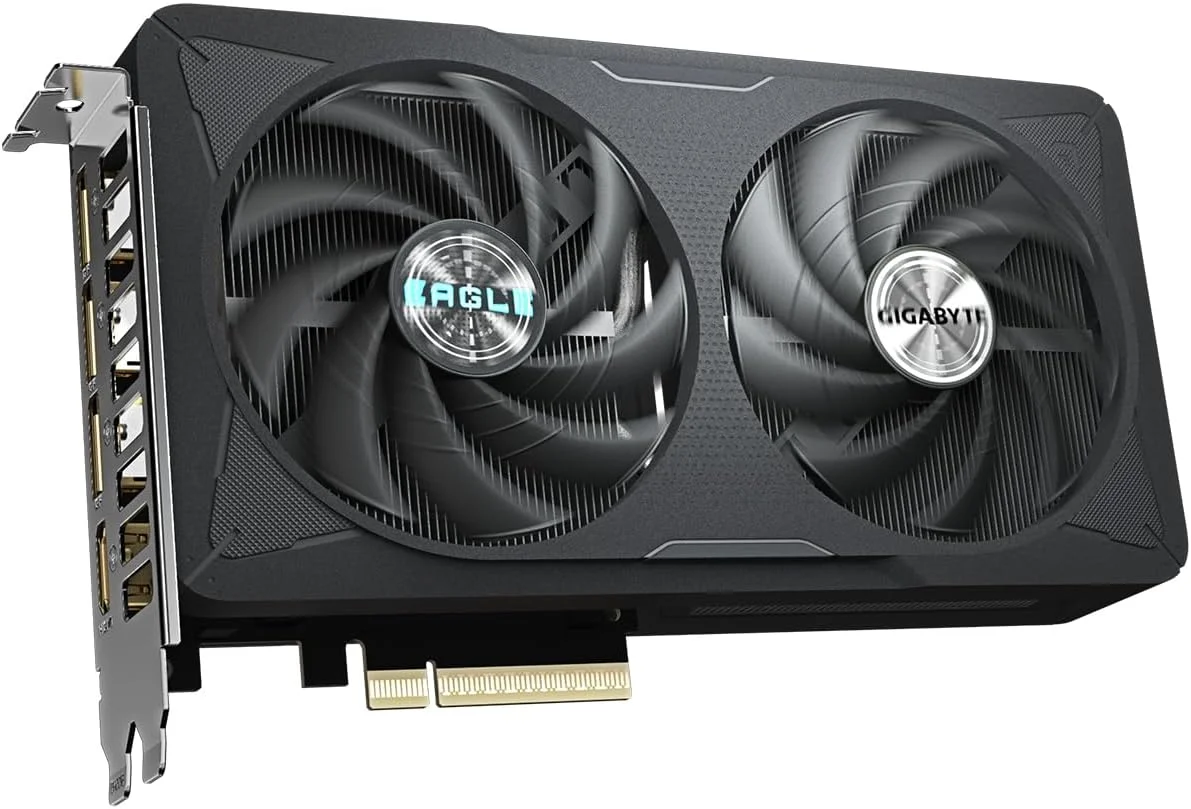 کارت گرافیک گیگابایت GeForce RTX 5060 Eagle OC 8G - حافظه 8 گیگابایت GDDR7، رابط 128 بیتی، PCI-E 5.0، فرکانس هسته 2550 مگاهرتز، 3 پورت DisplayPort، 1 پورت HDMI، GV-N5060EAGLE OC-8GD