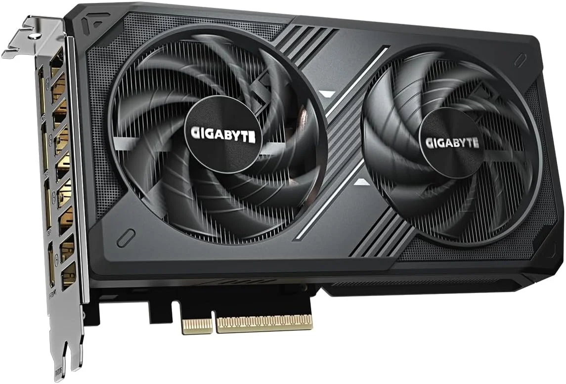 کارت گرافیک گیگابایت GeForce RTX 5060 WINDFORCE 8G - حافظه 8 گیگابایت GDDR7، رابط 128 بیتی، PCI-E 5.0، فرکانس هسته 2497 مگاهرتز، 3 پورت DisplayPort، 1 پورت HDMI، مدل GV-N5060WF2-8GD