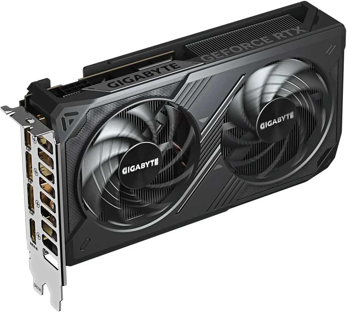 کارت گرافیک گیگابایت GeForce RTX 5060 WINDFORCE 8G - حافظه 8 گیگابایت GDDR7، رابط 128 بیتی، PCI-E 5.0، فرکانس هسته 2497 مگاهرتز، 3 پورت DisplayPort، 1 پورت HDMI، مدل GV-N5060WF2-8GD