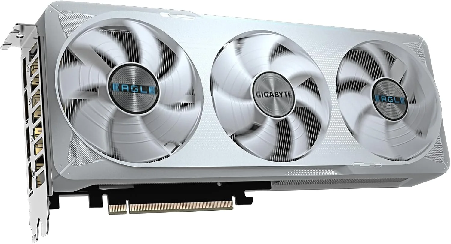 کارت گرافیک گیگابایت GeForce RTX 5070 EAGLE OC ICE SFF 12G - حافظه 12 گیگابایت GDDR7، رابط 192 بیتی، PCI-E 5.0، فرکانس هسته 2587 مگاهرتز، 3 پورت DP 2.1a، 1 پورت HDMI 2.1b، NVIDIA DLSS 4، مدل GV-N5070EAGLEOC ICE-12GD