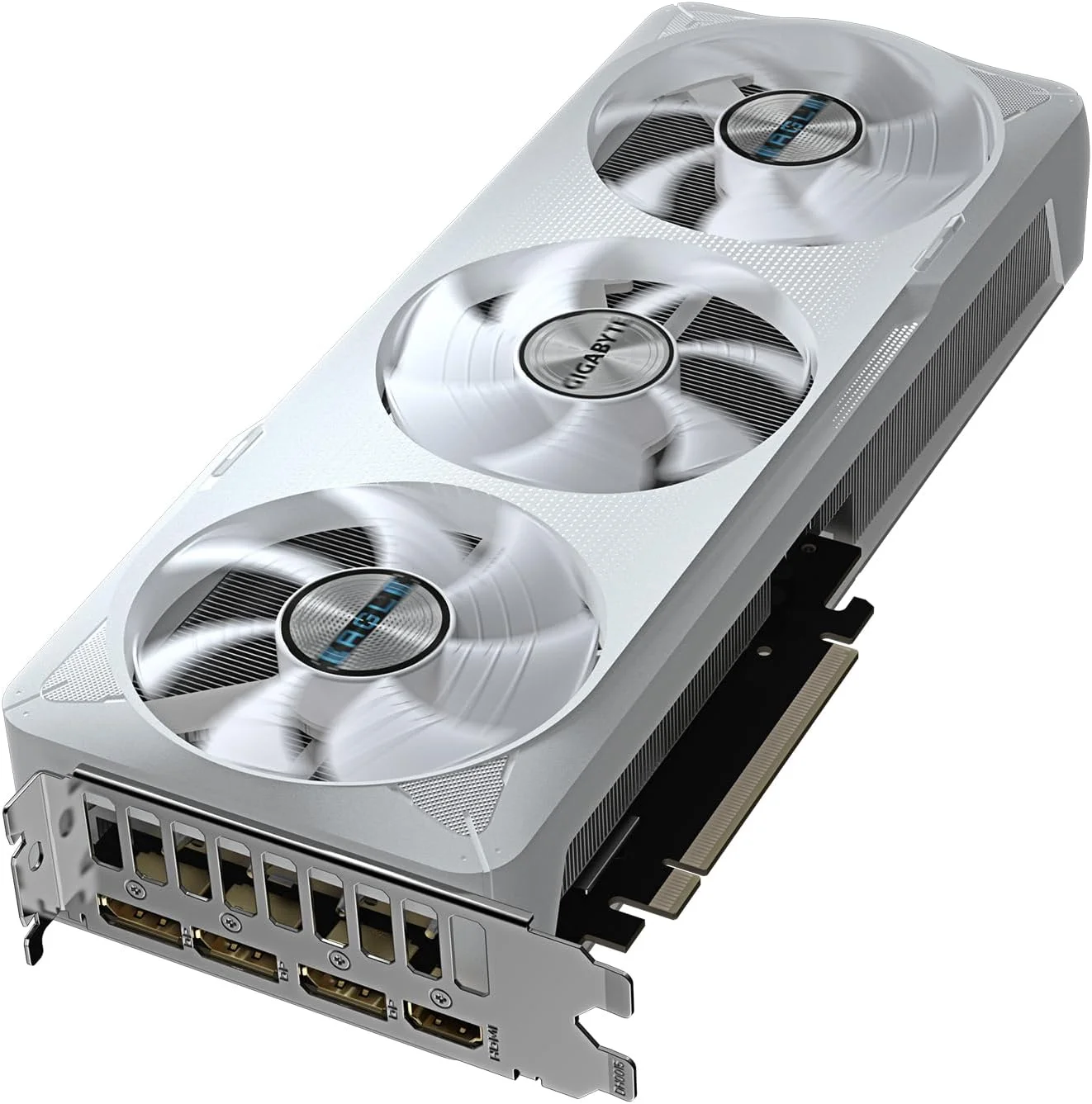 کارت گرافیک گیگابایت GeForce RTX 5070 EAGLE OC ICE SFF 12G - حافظه 12 گیگابایت GDDR7، رابط 192 بیتی، PCI-E 5.0، فرکانس هسته 2587 مگاهرتز، 3 پورت DP 2.1a، 1 پورت HDMI 2.1b، NVIDIA DLSS 4، مدل GV-N5070EAGLEOC ICE-12GD