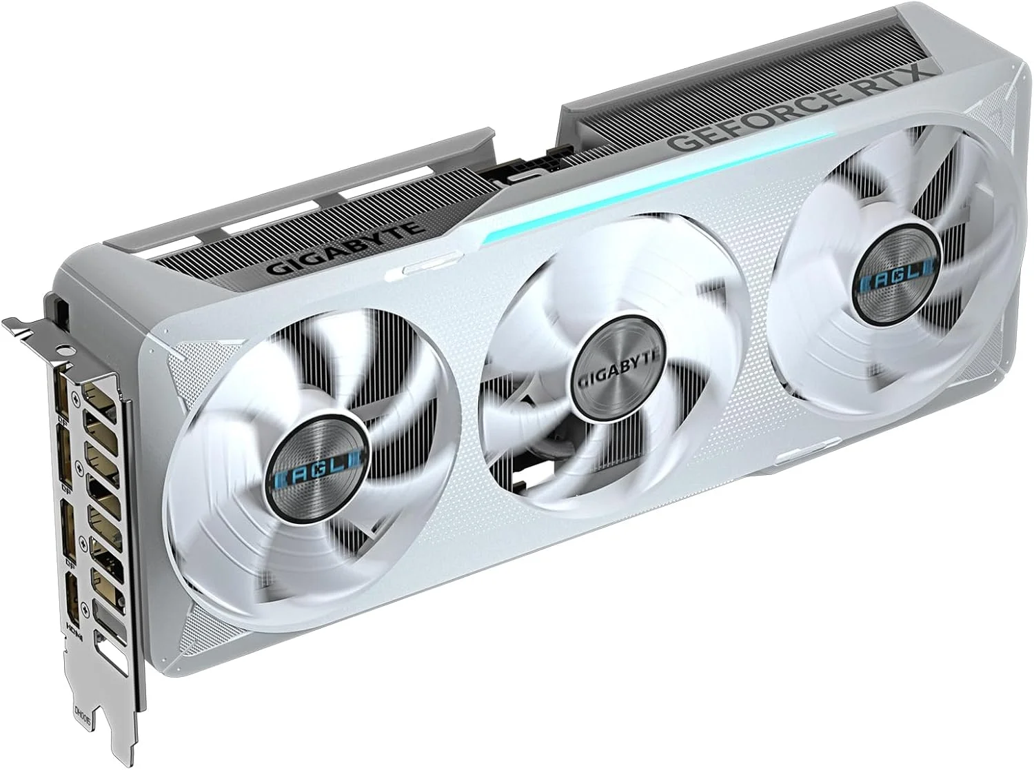 کارت گرافیک گیگابایت GeForce RTX 5070 EAGLE OC ICE SFF 12G - حافظه 12 گیگابایت GDDR7، رابط 192 بیتی، PCI-E 5.0، فرکانس هسته 2587 مگاهرتز، 3 پورت DP 2.1a، 1 پورت HDMI 2.1b، NVIDIA DLSS 4، مدل GV-N5070EAGLEOC ICE-12GD