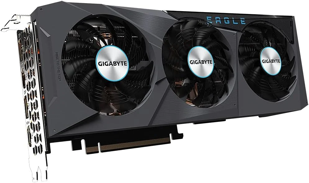 کارت گرافیک گیگابایت GeForce RTX 3070 Ti Eagle OC 8G، سیستم خنک کننده WINDFORCE 3X، حافظه 8 گیگابایت 256 بیتی GDDR6X، کارت ویدیو GV-N307TEAGLE OC-8GD