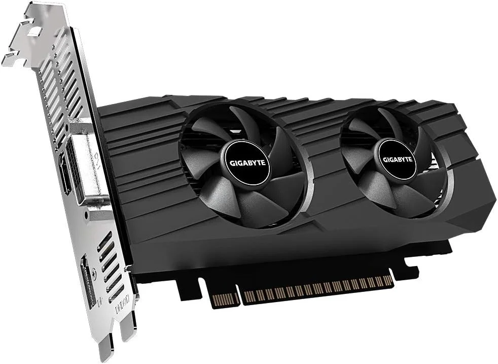 کارت گرافیک گیگابایت GeForce GTX 1650 OC Low Profile 4G، دو فن Windforce، حافظه 4 گیگابایت 128 بیتی GDDR5، کارت ویدیویی Gv-N1650OC-4GL