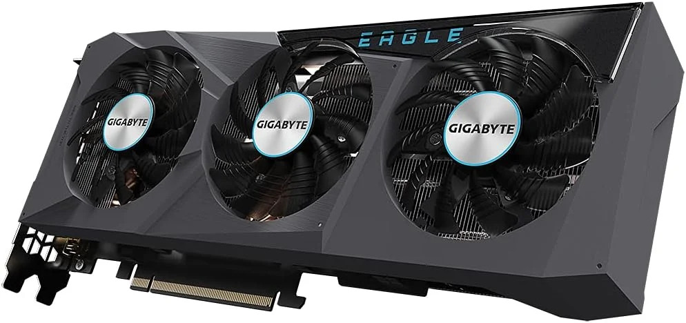 کارت گرافیک گیگابایت GeForce RTX 3070 Ti Eagle OC 8G، سیستم خنک کننده WINDFORCE 3X، حافظه 8 گیگابایت 256 بیتی GDDR6X، کارت ویدیو GV-N307TEAGLE OC-8GD