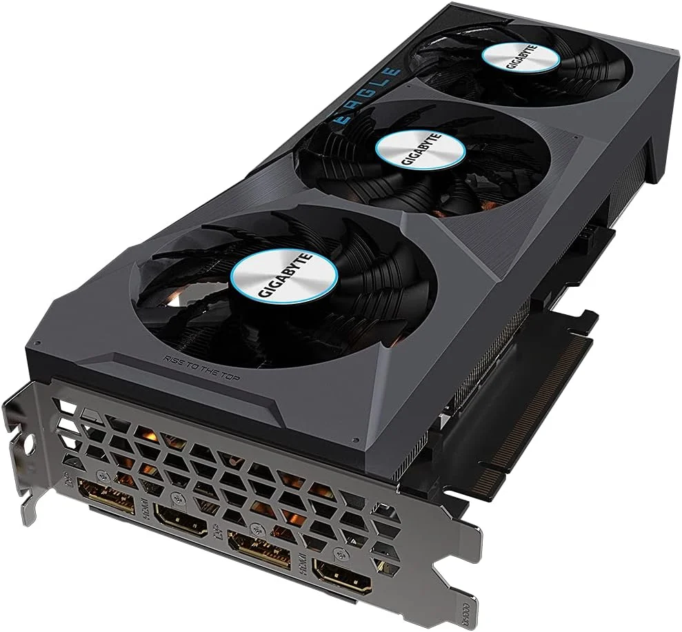 کارت گرافیک گیگابایت GeForce RTX 3070 Ti Eagle OC 8G، سیستم خنک کننده WINDFORCE 3X، حافظه 8 گیگابایت 256 بیتی GDDR6X، کارت ویدیو GV-N307TEAGLE OC-8GD