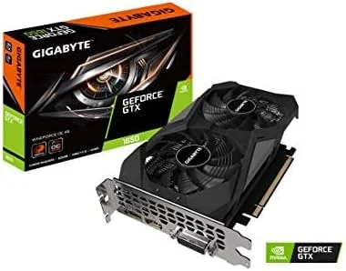 کارت گرافیک گیگابایت GeForce GTX 1650 D6 WINDFORCE OC 4G، دو فن WINDFORCE، حافظه 4 گیگابایت 128 بیتی GDDR6، کارت ویدیویی GV-N1656WF2OC-4GD