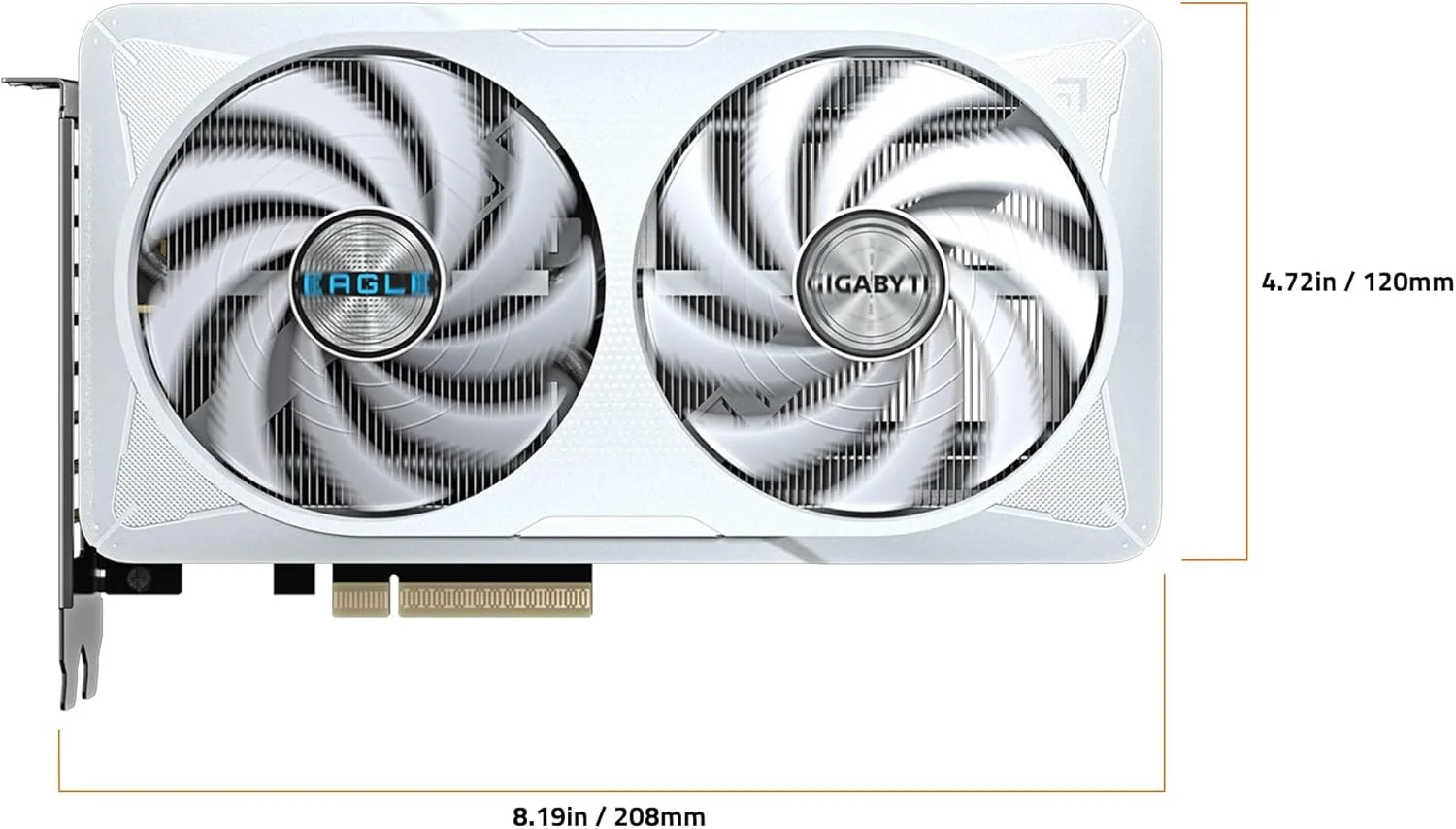 کارت گرافیک GIGABYTE GeForce RTX 5060 Eagle OC ICE 8G، حافظه 8 گیگابایت GDDR7 128 بیتی، PCIe 5.0، سیستم خنک کننده WINDFORCE، کارت ویدیو GV-N5060EAGLEOC ICE-8GD