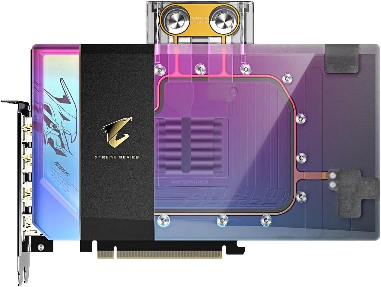 کارت گرافیک گیگابایت AORUS GeForce RTX 5090 XTREME WATERFORCE WB 32G - حافظه 32 گیگابایت GDDR7، 512 بیت، PCI-E 5.0، فرکانس هسته 2655 مگاهرتز، 3 پورت DP 2.1a، 1 پورت HDMI 2.1b، NVIDIA DLSS 4، GV-N5090AORUSX WB-32GD