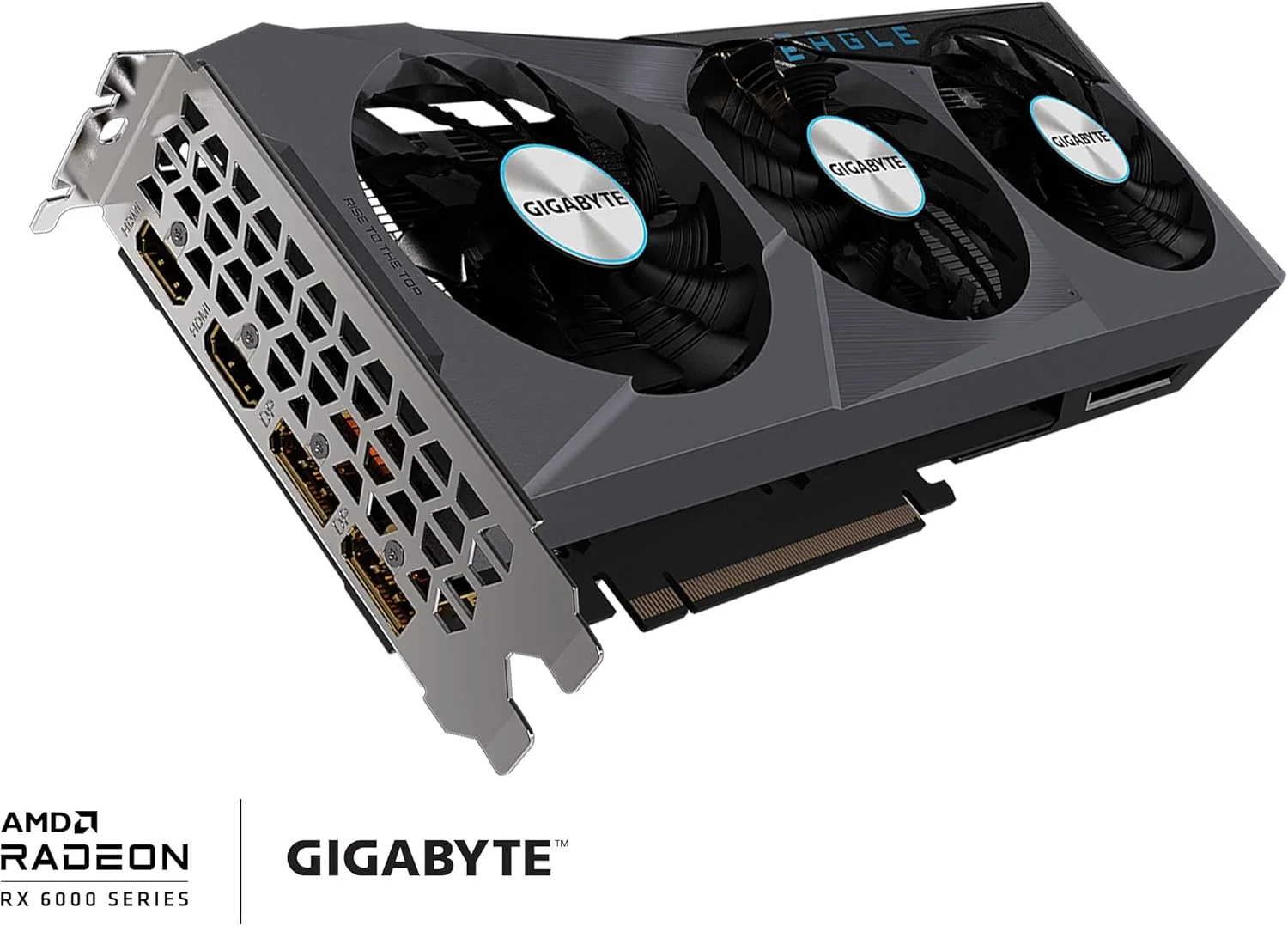 کارت گرافیک گیگابایت Radeon RX 6600 XT Eagle 8G، سیستم خنک کننده WINDFORCE 3X، حافظه 8 گیگابایتی GDDR6 128 بیتی، کارت ویدیو GV-R66XTEAGLE-8GD