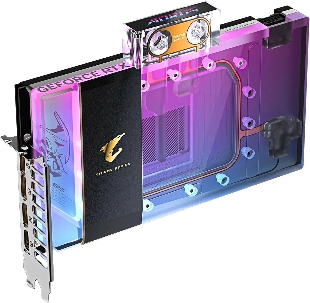 کارت گرافیک گیگابایت AORUS GeForce RTX 5090 XTREME WATERFORCE WB 32G - حافظه 32 گیگابایت GDDR7، 512 بیت، PCI-E 5.0، فرکانس هسته 2655 مگاهرتز، 3 پورت DP 2.1a، 1 پورت HDMI 2.1b، NVIDIA DLSS 4، GV-N5090AORUSX WB-32GD