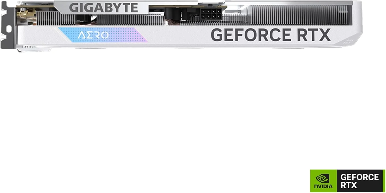 کارت گرافیک گیگابایت GeForce RTX 4060 AERO OC 8G، سه فن WINDFORCE، حافظه 8 گیگابایتی 128 بیتی GDDR6، کارت ویدیویی GV-N4060AERO OC-8GD