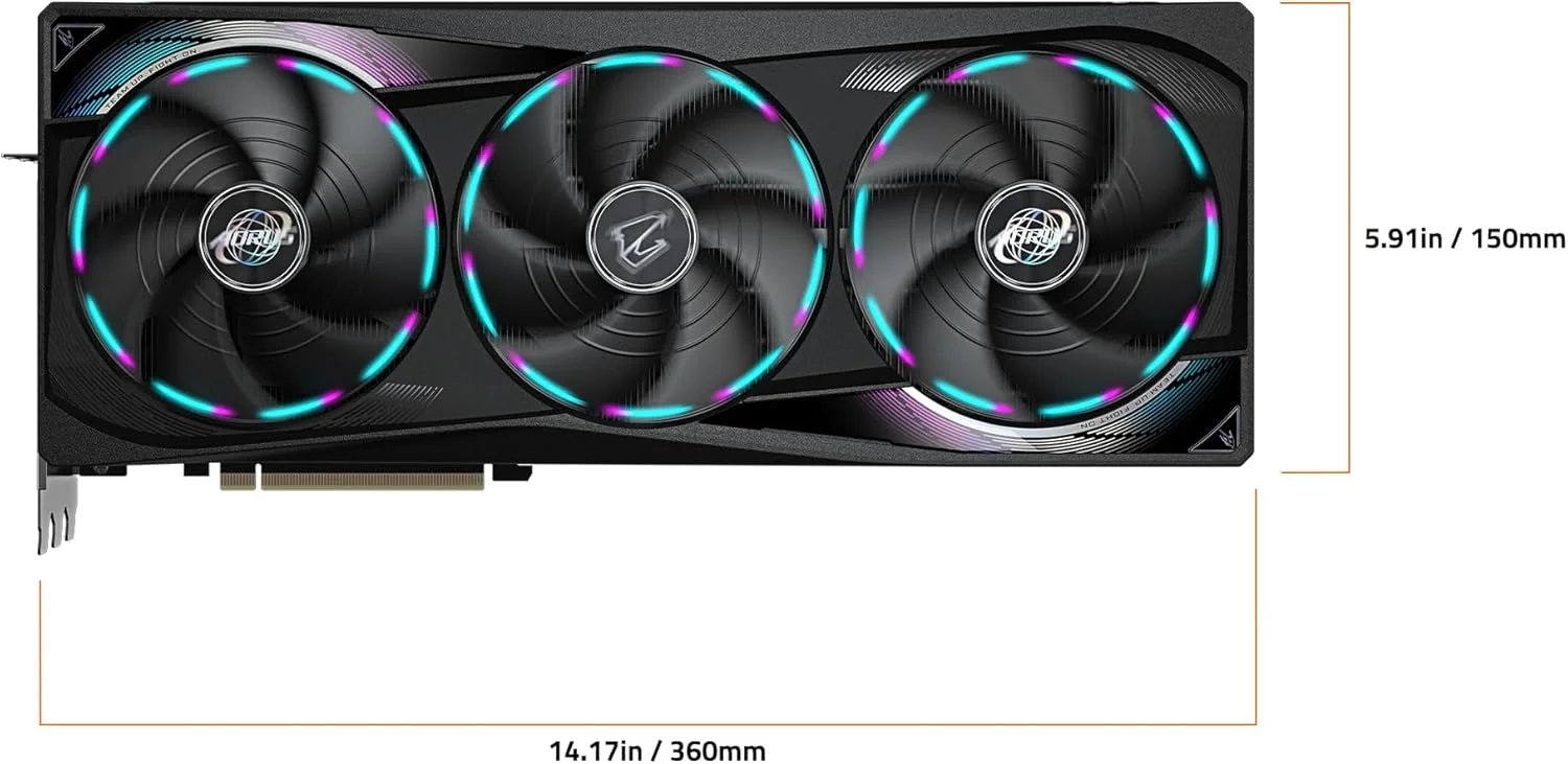 کارت گرافیک GIGABYTE AORUS GeForce RTX 5090 Master 32G، سیستم خنک کننده WINDFORCE، حافظه 32 گیگابایت 512 بیتی GDDR7، کارت ویدیو GV-N5090AORUS M-32GD کارت گرافیک GIGABYTE AORUS GeForce RTX 5090 Master 32G، سیستم خنک کننده WINDFORCE، حافظه 32 گیگابایت 512 بیتی GDDR7، کارت ویدیو GV-N5090AORUS M-32GD