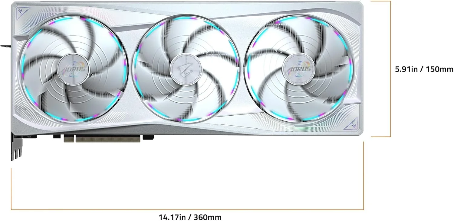 کارت گرافیک GIGABYTE AORUS GeForce RTX 5090 Master ICE 32G، سیستم خنک کننده WINDFORCE، حافظه 32 گیگابایت 512 بیتی GDDR7، کارت ویدیویی GV-N5090AORUSM ICE-32GD