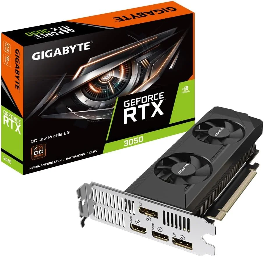 کارت گرافیک گیگابایت NVIDIA GeForce RTX 3050 OC Low Profile 6G - 6GB GDDR6، 96-bit، PCI-E 4.0، هسته 1477MHz، 2x DP 1.4، 2x HDMI 2.1، GV-N3050OC-6GL