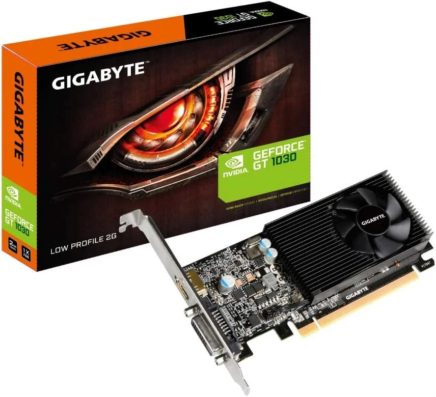 کارت گرافیک کامپیوتر گیگابایت GV-N1030D4-2GL GeForce GT 1030 با حافظه 2 گیگابایت DDR4 و طراحی Low Profile