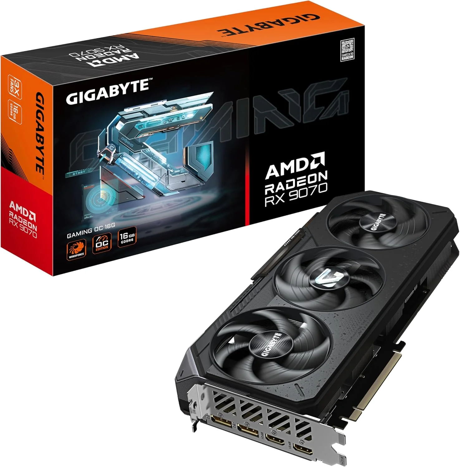 کارت گرافیک گیگابایت Radeon RX 9070 GAMING OC 16G - 16 گیگابایت GDDR6، 256 بیت، PCI-E 5.0، هسته 2700 مگاهرتز، 2 پورت DisplayPort، 2 پورت HDMI، GV-R9070GAMING OC-16GD
