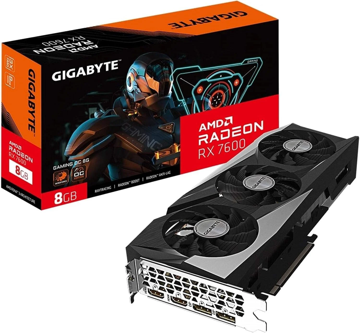 کارت گرافیک گیگابایت Radeon RX 7600 Gaming OC (8GB GDDR6/PCI Express 4.0/MHz/MHz)
