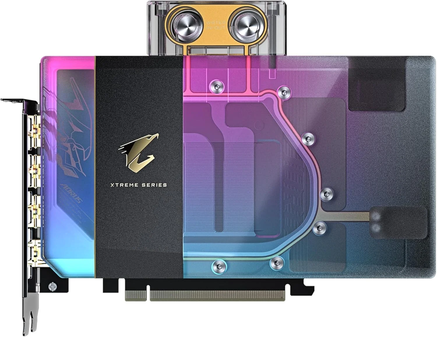 کارت گرافیک GIGABYTE AORUS GeForce RTX 5080 Xtreme WATERFORCE WB 16G، سیستم خنک کننده بلوک آبی WATERFORCE، حافظه 16 گیگابایتی 256 بیتی GDDR7، کارت ویدیو GV-N5080AORUSX WB-16GD