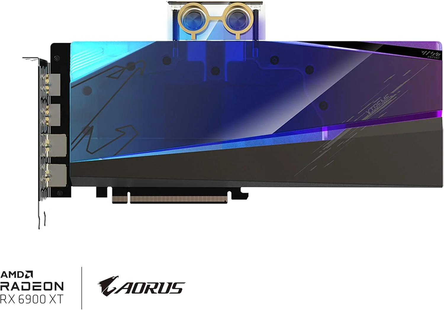 کارت گرافیک گیگابایت AORUS Radeon RX 6900 XT Xtreme WATERFORCE WB 16G، سیستم خنک کننده بلوک آبی WATERFORCE، حافظه 16 گیگابایتی 256 بیتی GDDR6، کارت ویدیویی GV R69XTAORUSX WB 16GD