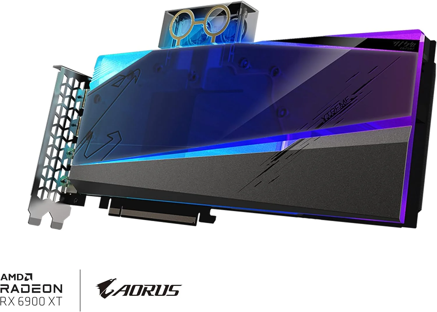 کارت گرافیک گیگابایت AORUS Radeon RX 6900 XT Xtreme WATERFORCE WB 16G، سیستم خنک کننده بلوک آبی WATERFORCE، حافظه 16 گیگابایتی 256 بیتی GDDR6، کارت ویدیویی GV R69XTAORUSX WB 16GD