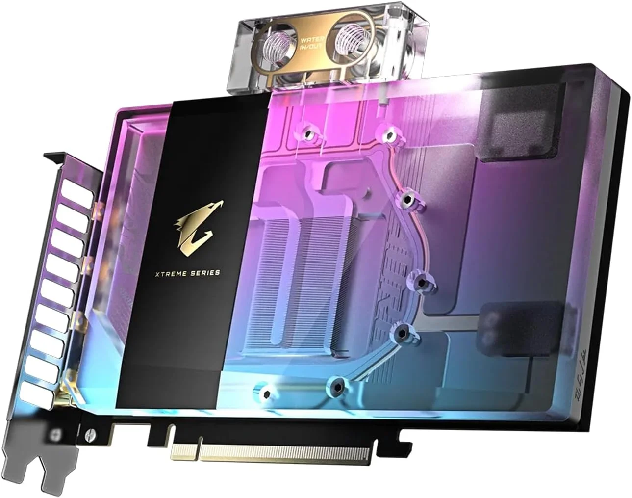 کارت گرافیک GIGABYTE AORUS GeForce RTX 5080 Xtreme WATERFORCE WB 16G، سیستم خنک کننده بلوک آبی WATERFORCE، حافظه 16 گیگابایتی 256 بیتی GDDR7، کارت ویدیو GV-N5080AORUSX WB-16GD