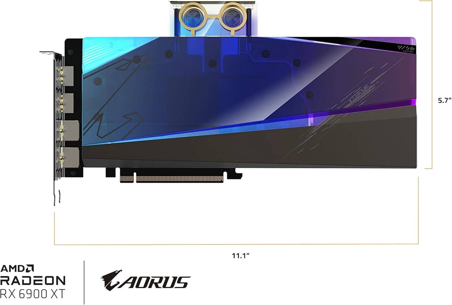 کارت گرافیک گیگابایت AORUS Radeon RX 6900 XT Xtreme WATERFORCE WB 16G، سیستم خنک کننده بلوک آبی WATERFORCE، حافظه 16 گیگابایتی 256 بیتی GDDR6، کارت ویدیویی GV R69XTAORUSX WB 16GD