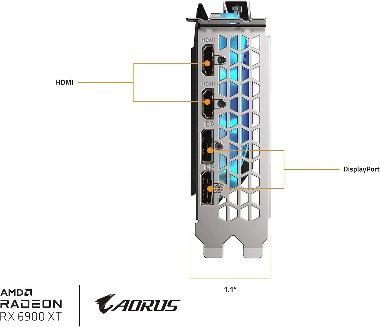 کارت گرافیک گیگابایت AORUS Radeon RX 6900 XT Xtreme WATERFORCE WB 16G، سیستم خنک کننده بلوک آبی WATERFORCE، حافظه 16 گیگابایتی 256 بیتی GDDR6، کارت ویدیویی GV R69XTAORUSX WB 16GD