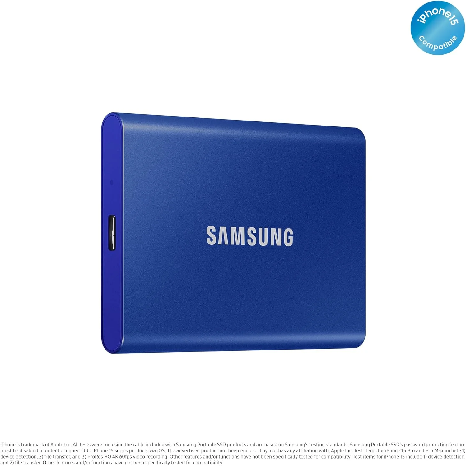 حافظه اس اس دی اکسترنال سامسونگ T7 - ظرفیت 1 ترابایت - USB 3.2 Gen.2 - رنگ آبی نیلی (MU-PC1T0H/WW) حافظه اس اس دی اکسترنال سامسونگ T7 - ظرفیت 1 ترابایت - USB 3.2 Gen.2 - رنگ آبی نیلی (MU-PC1T0H/WW)