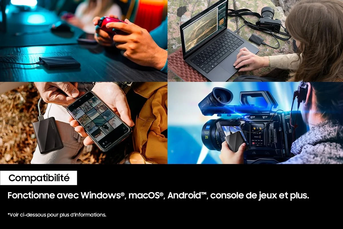 حافظه اس اس دی اکسترنال سامسونگ مدل MU-PG2T0B/EU T9 با ظرفیت 2 ترابایت، سرعت خواندن 2000 مگابایت بر ثانیه، سرعت نوشتن 2000 مگابایت بر ثانیه، USB 3.2 Gen.2x2، هارد اکسترنال برای کاربران حرفه ای، سازگار با مک، کامپیوتر، تلفن هوشمند و دوربین های 12K حافظه اس اس دی اکسترنال سامسونگ مدل MU-PG2T0B/EU T9 با ظرفیت 2 ترابایت، سرعت خواندن 2000 مگابایت بر ثانیه، سرعت نوشتن 2000 مگابایت بر ثانیه، USB 3.2 Gen.2x2، هارد اکسترنال برای کاربران حرفه ای، سازگار با مک، کامپیوتر، تلفن هوشمند و دوربین های 12K