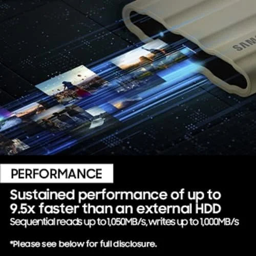 اس اس دی اکسترنال سامسونگ T7 Shield با ظرفیت 2 ترابایت، سرعت تا 1050 مگابایت بر ثانیه، USB 3.2 Gen2، مقاوم، دارای استاندارد IP65 مقاوم در برابر آب و گرد و غبار، مناسب برای عکاسان، تولیدکنندگان محتوا و گیمینگ، رنگ بژ (MU-PE2T0R/WW) اس اس دی اکسترنال سامسونگ T7 Shield با ظرفیت 2 ترابایت، سرعت تا 1050 مگابایت بر ثانیه، USB 3.2 Gen2، مقاوم، دارای استاندارد IP65 مقاوم در برابر آب و گرد و غبار، مناسب برای عکاسان، تولیدکنندگان محتوا و گیمینگ، رنگ بژ (MU-PE2T0R/WW)