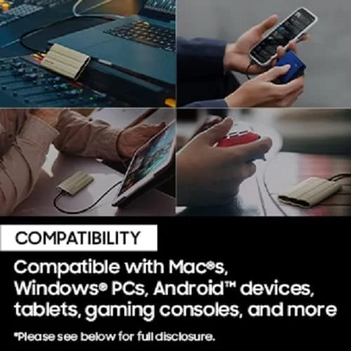 اس اس دی اکسترنال سامسونگ T7 Shield با ظرفیت 2 ترابایت، سرعت تا 1050 مگابایت بر ثانیه، USB 3.2 Gen2، مقاوم، دارای استاندارد IP65 مقاوم در برابر آب و گرد و غبار، مناسب برای عکاسان، تولیدکنندگان محتوا و گیمینگ، رنگ بژ (MU-PE2T0R/WW) اس اس دی اکسترنال سامسونگ T7 Shield با ظرفیت 2 ترابایت، سرعت تا 1050 مگابایت بر ثانیه، USB 3.2 Gen2، مقاوم، دارای استاندارد IP65 مقاوم در برابر آب و گرد و غبار، مناسب برای عکاسان، تولیدکنندگان محتوا و گیمینگ، رنگ بژ (MU-PE2T0R/WW)