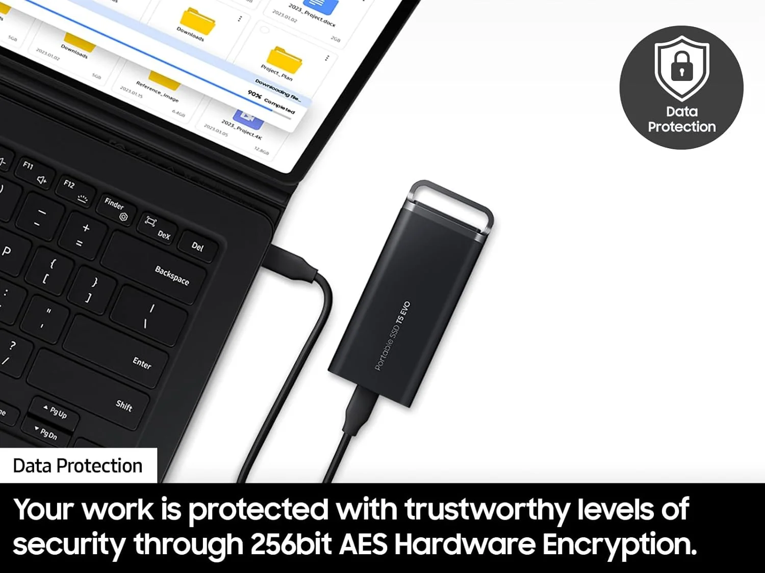 حافظه اس اس دی اکسترنال قابل حمل سامسونگ T5 EVO با ظرفیت 8 ترابایت، USB 3.2 Gen 1، سرعت خواندن ترتیبی تا 460 مگابایت بر ثانیه، مناسب برای بازی و تولید محتوا، مدل MU-PH8T0S/AM، رنگ مشکی حافظه اس اس دی اکسترنال قابل حمل سامسونگ T5 EVO با ظرفیت 8 ترابایت، USB 3.2 Gen 1، سرعت خواندن ترتیبی تا 460 مگابایت بر ثانیه، مناسب برای بازی و تولید محتوا، مدل MU-PH8T0S/AM، رنگ مشکی