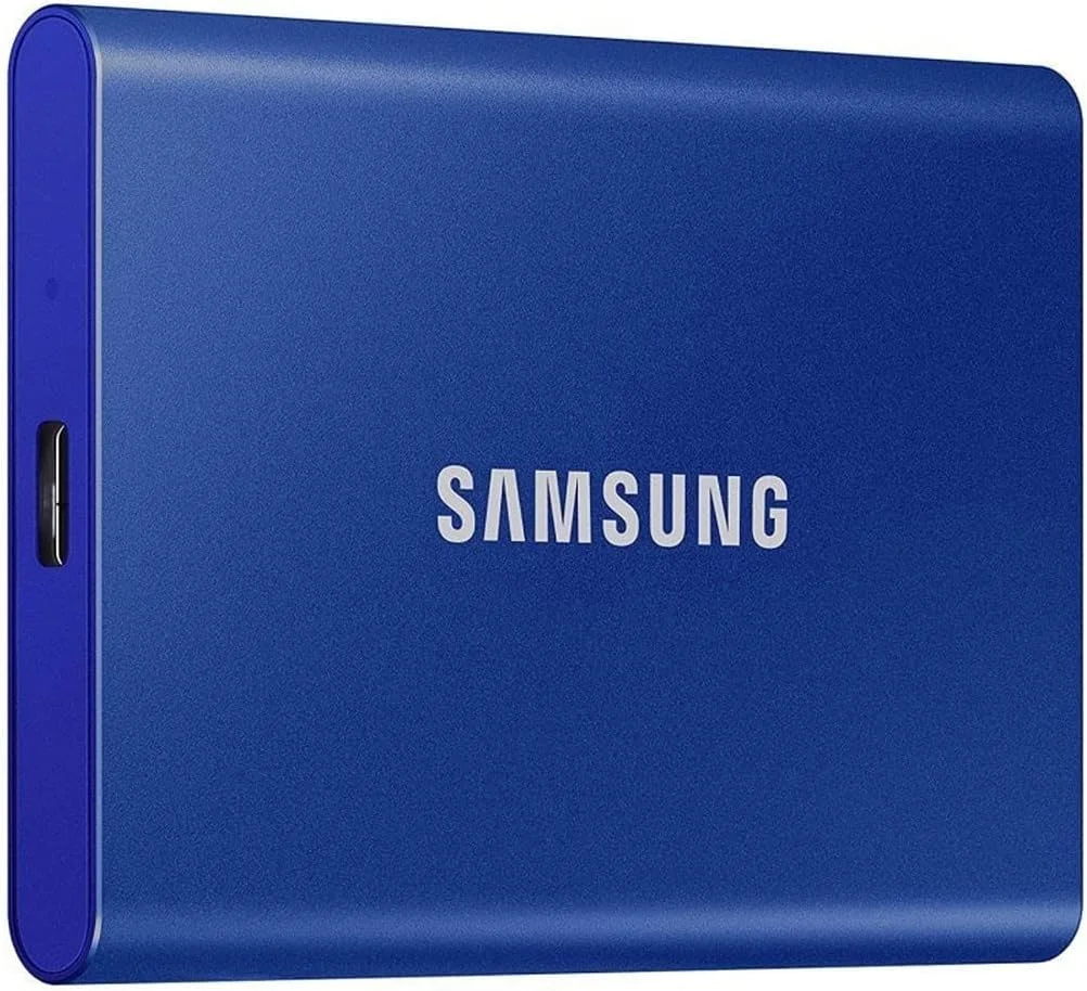 حافظه اس اس دی اکسترنال 2 ترابایتی سامسونگ مدل Portable T7 USB 3.2 Gen2 آبی