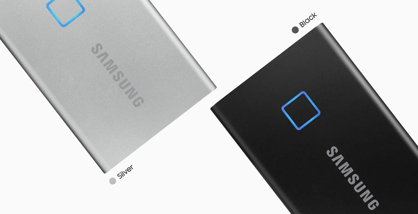 حافظه اس اس دی اکسترنال سامسونگ مدل MU-PC1T0K/WW T7 TOUCH با USB 3.2 و امنیت اثر انگشت و رمز عبور - 1 ترابایت، مشکی