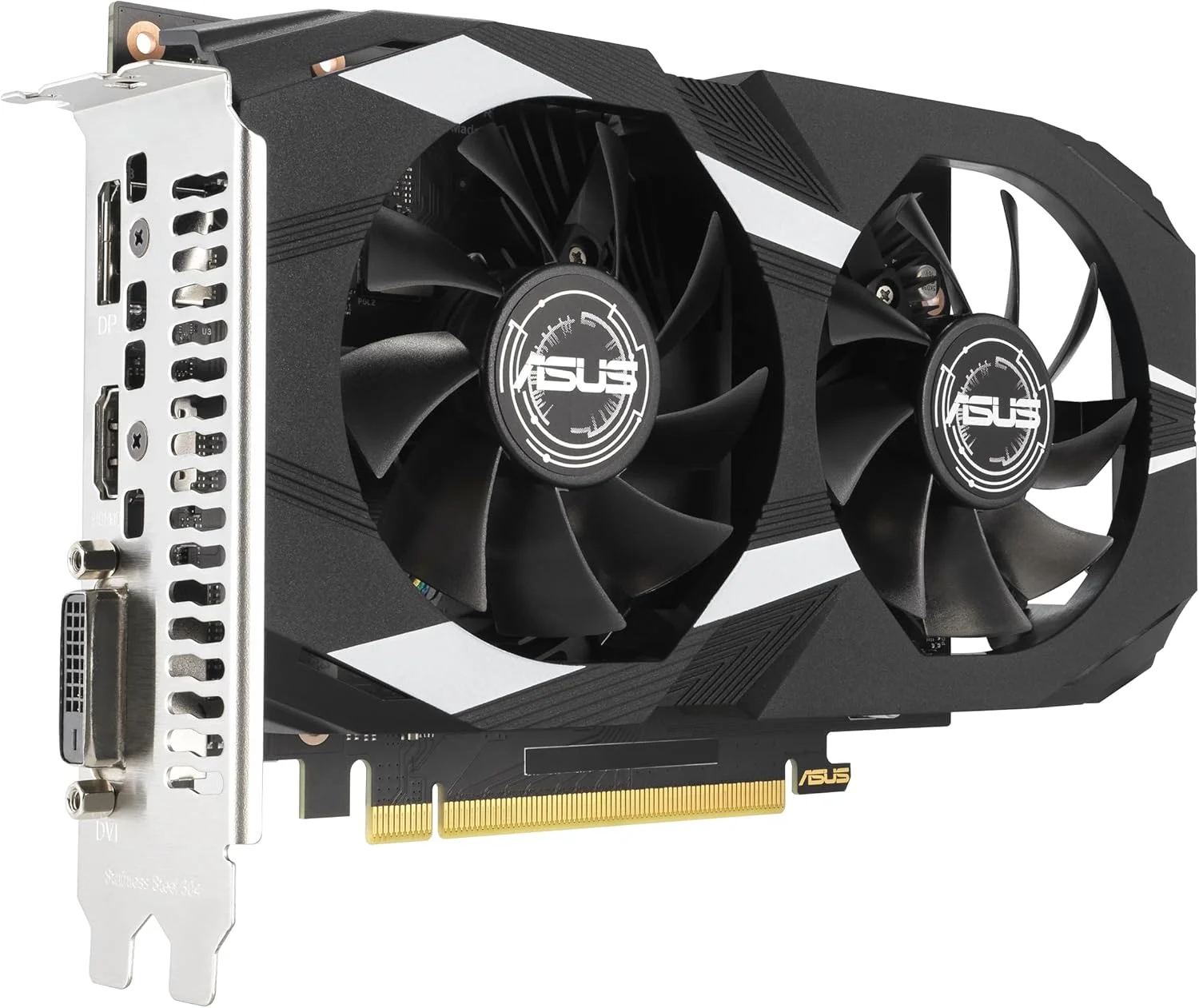 کارت گرافیک ایسوس Dual NVIDIA GeForce RTX 3050 6GB OC Edition Gaming - PCIe 4.0، حافظه 6GB GDDR6، HDMI 2.1، DisplayPort 1.4a، طراحی 2 اسلات، طراحی فن Axial-tech، فناوری 0dB، براکت فولادی کارت گرافیک ایسوس Dual NVIDIA GeForce RTX 3050 6GB OC Edition Gaming - PCIe 4.0، حافظه 6GB GDDR6، HDMI 2.1، DisplayPort 1.4a، طراحی 2 اسلات، طراحی فن Axial-tech، فناوری 0dB، براکت فولادی