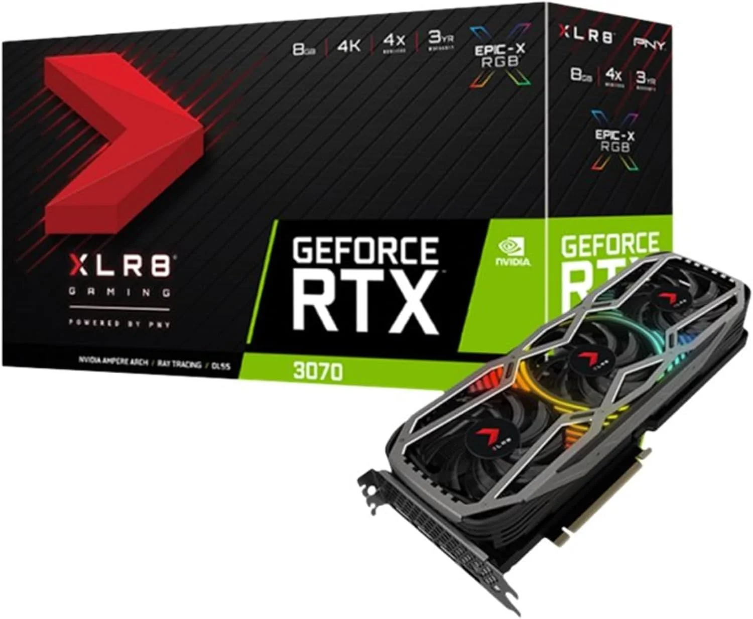 کارت گرافیک Pny Geforce Rtx 3070 8Gb XLr8 Gaming Revel Epic X Rgb Triple Fan Lhr, Vcg30708Ltfxppb کارت گرافیک Pny Geforce Rtx 3070 8Gb XLr8 Gaming Revel Epic X Rgb Triple Fan Lhr, Vcg30708Ltfxppb
