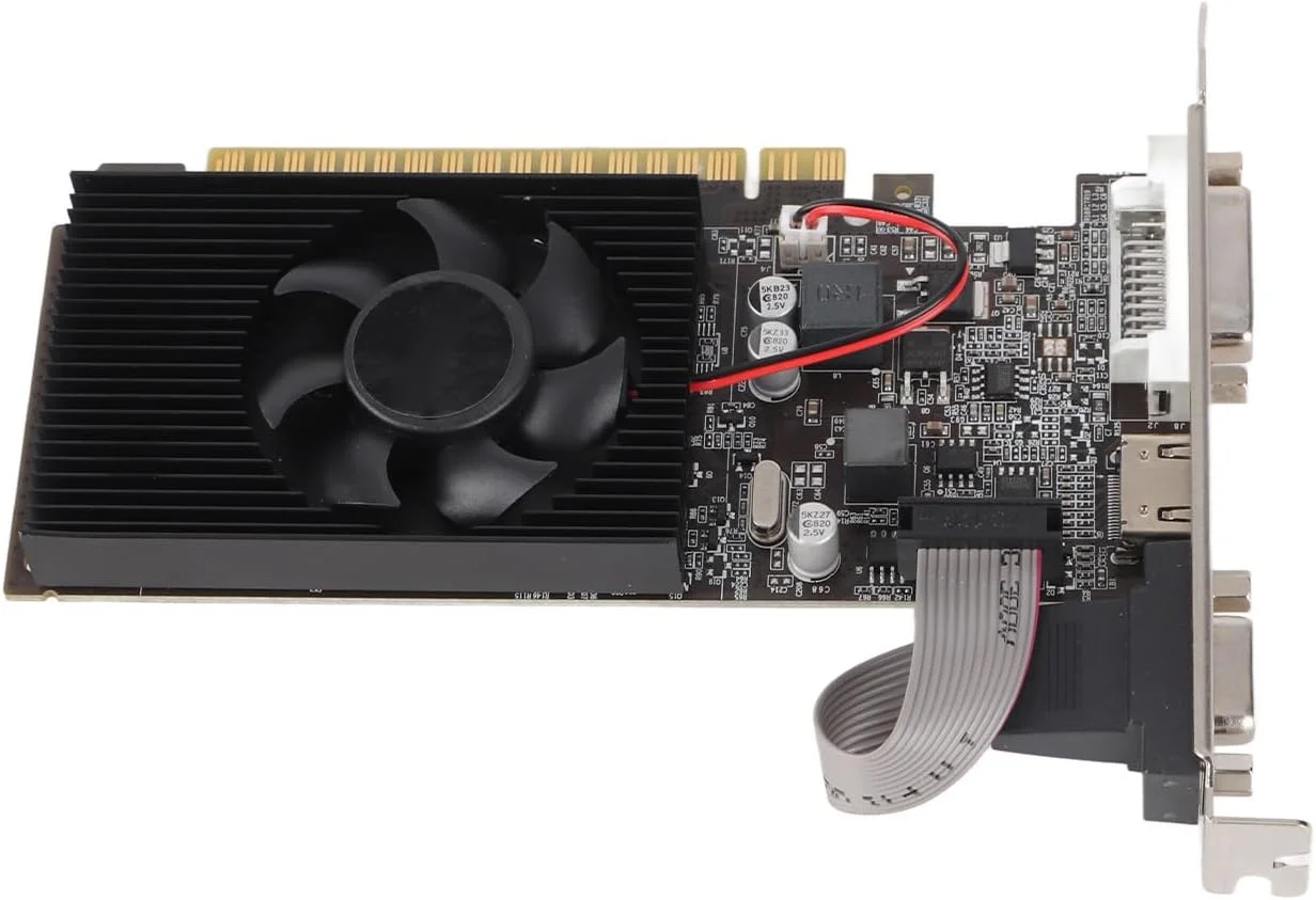کارت گرافیک GT610 1GB DDR3، PCI Express 2.0 x16، خروجی چند رسانه ای DVI VGA HD، کارت گرافیک 64 بیتی بازی با فن خنک کننده بی صدا کارت گرافیک GT610 1GB DDR3، PCI Express 2.0 x16، خروجی چند رسانه ای DVI VGA HD، کارت گرافیک 64 بیتی بازی با فن خنک کننده بی صدا